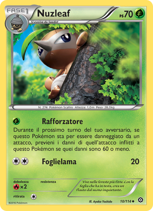 Nuzleaf 010/116 — Vapori Accesi (Italian Pokémon TCG card)