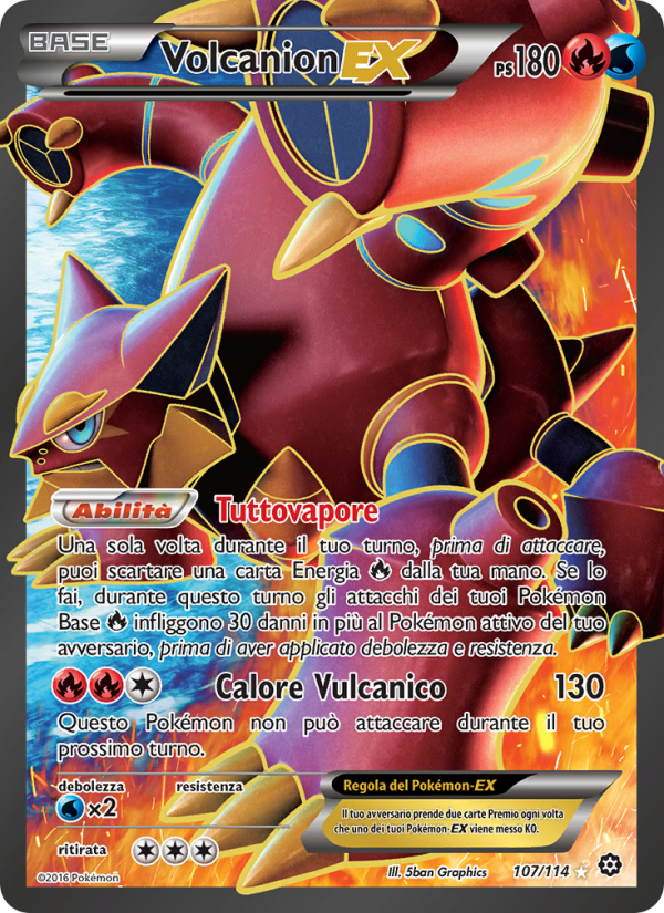 Volcanion EX 107/116 — Vapori Accesi (Italian Pokémon TCG card)
