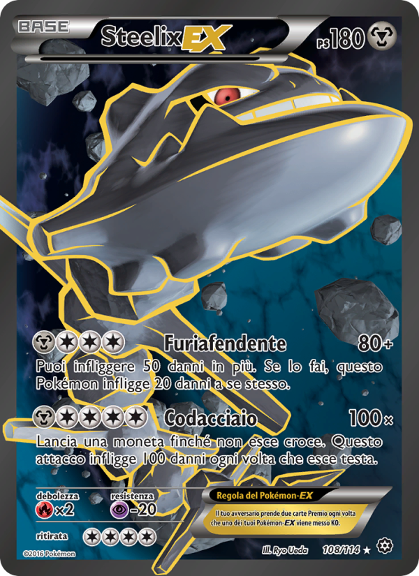 Steelix EX 108/116 — Vapori Accesi (Italian Pokémon TCG card)