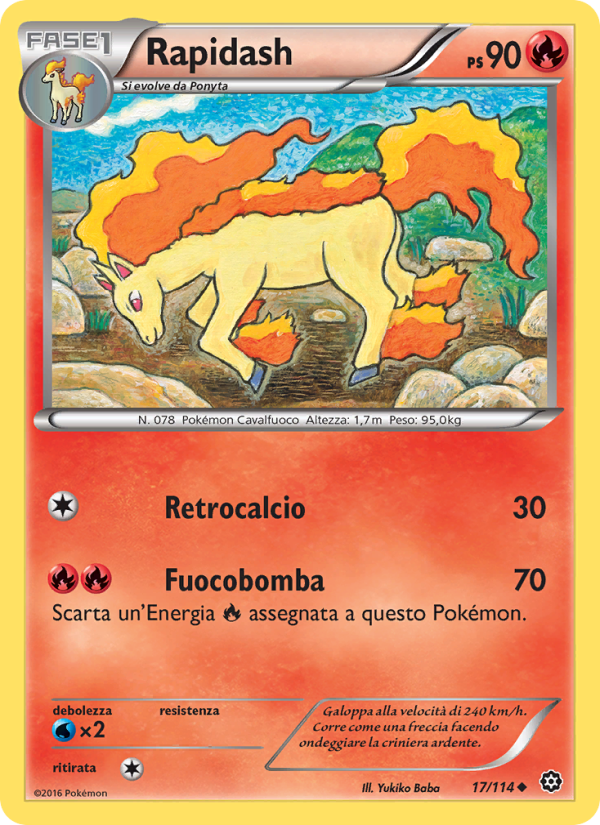 Rapidash 017/116 — Vapori Accesi (Italian Pokémon TCG card)