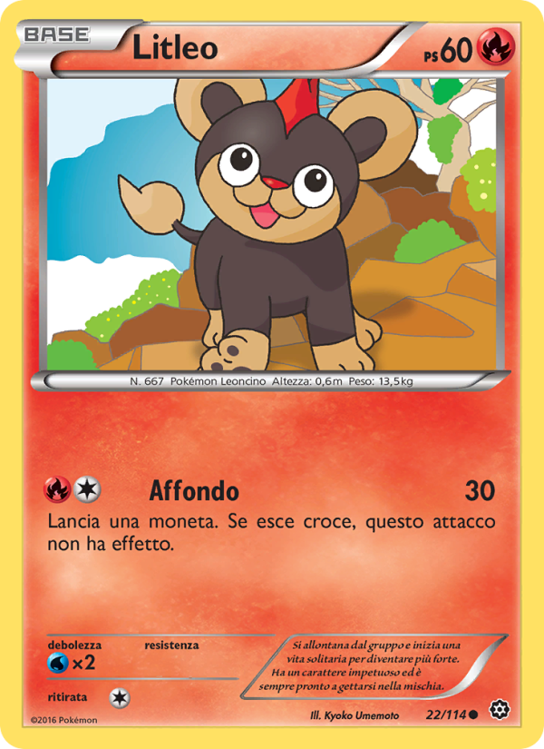Litleo 022/116 — Vapori Accesi (Italian Pokémon TCG card)