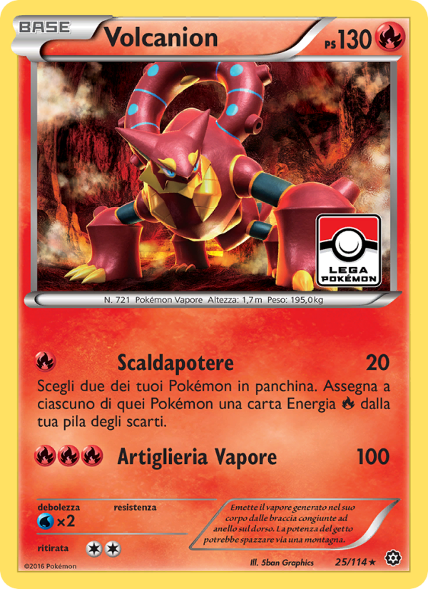 Volcanion 025/116 — Vapori Accesi (Italian Pokémon TCG card)