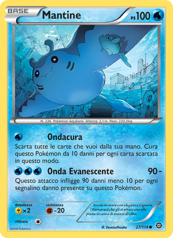 Mantine 027/116 — Vapori Accesi (Italian Pokémon TCG card)