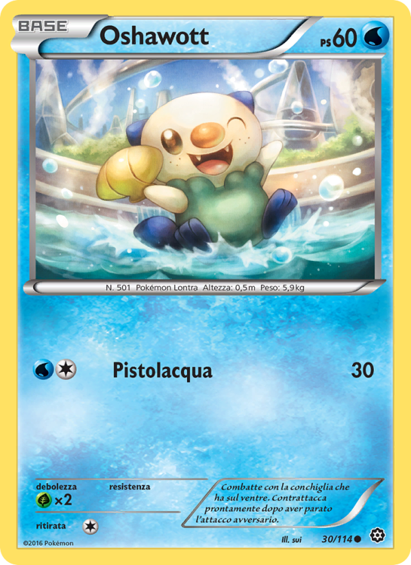 Oshawott 030/116 — Vapori Accesi (Italian Pokémon TCG card)