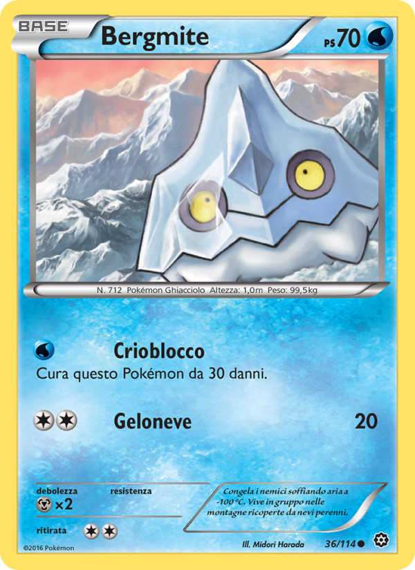 Bergmite 036/116 — Vapori Accesi (Italian Pokémon TCG card)