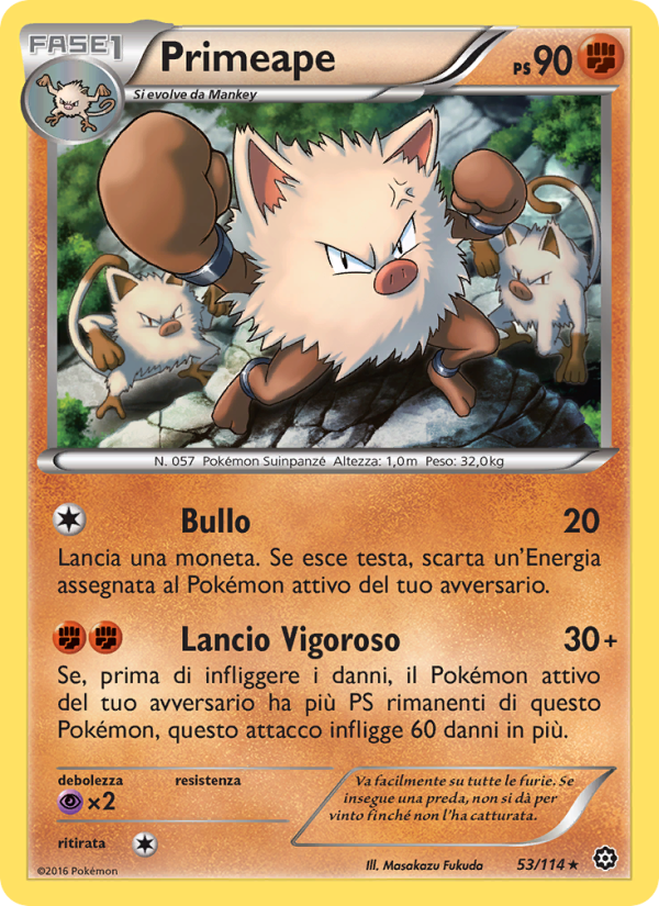 Primeape 053/116 — Vapori Accesi (Italian Pokémon TCG card)