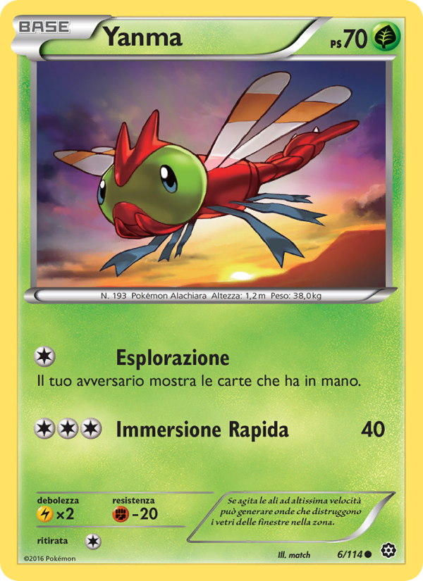 Yanma 006/116 — Vapori Accesi (Italian Pokémon TCG card)