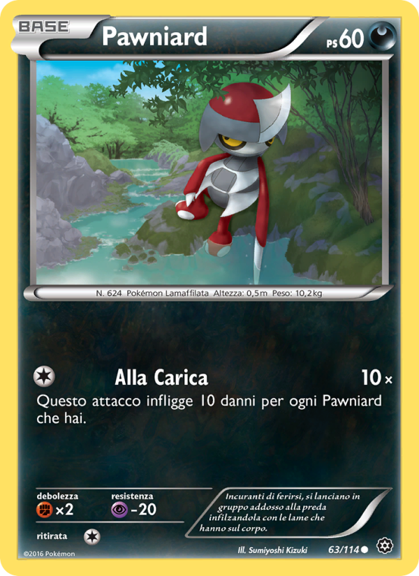 Pawniard 063/116 — Vapori Accesi (Italian Pokémon TCG card)