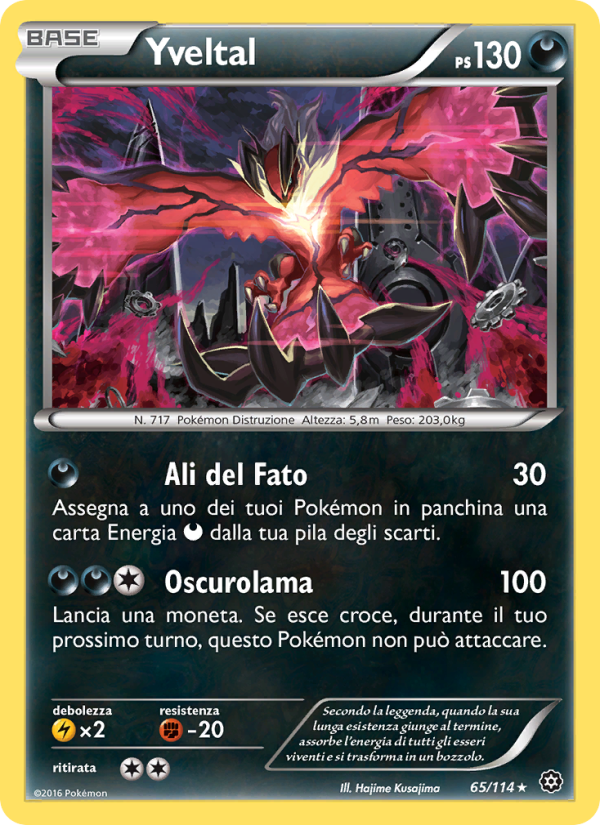 Yveltal 065/116 — Vapori Accesi (Italian Pokémon TCG card)