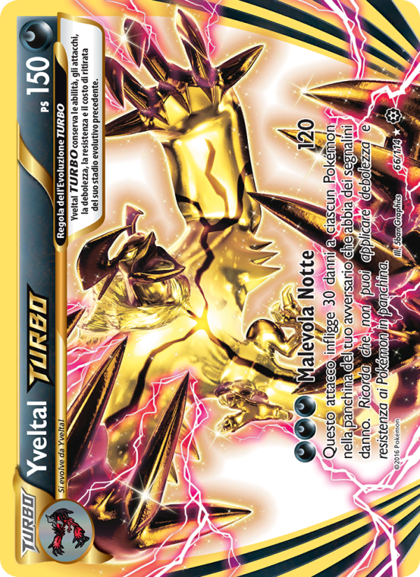Yveltal TURBO 066/116 — Vapori Accesi (Italian Pokémon TCG card)