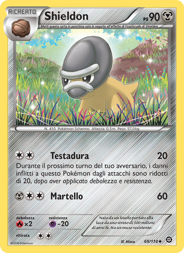 Shieldon 069/116 — Vapori Accesi (Italian Pokémon TCG card)