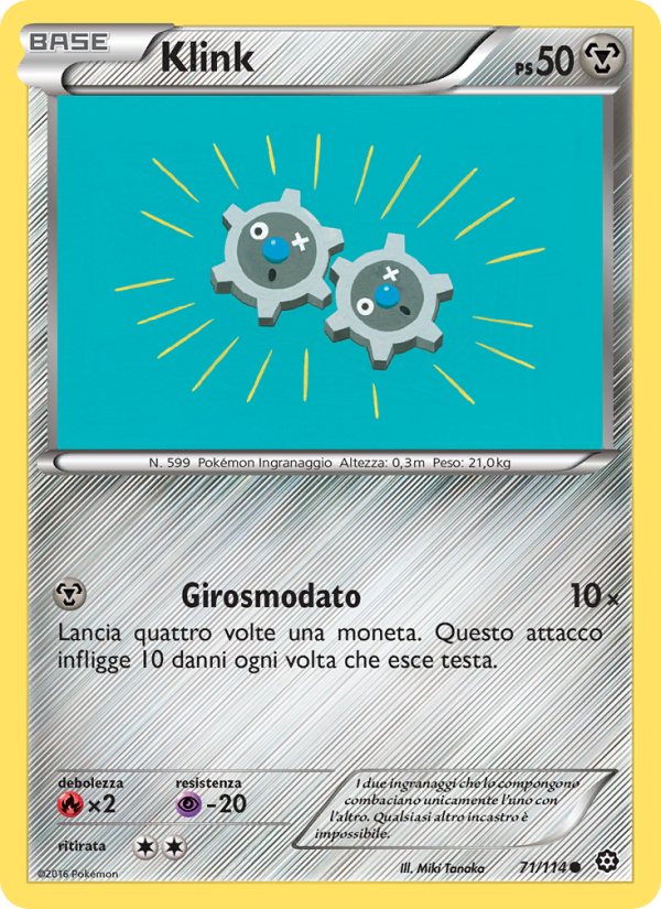 Klink 071/116 — Vapori Accesi (Italian Pokémon TCG card)