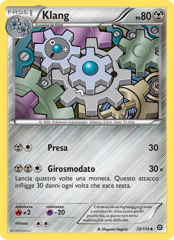 Klang 072/116 — Vapori Accesi (Italian Pokémon TCG card)