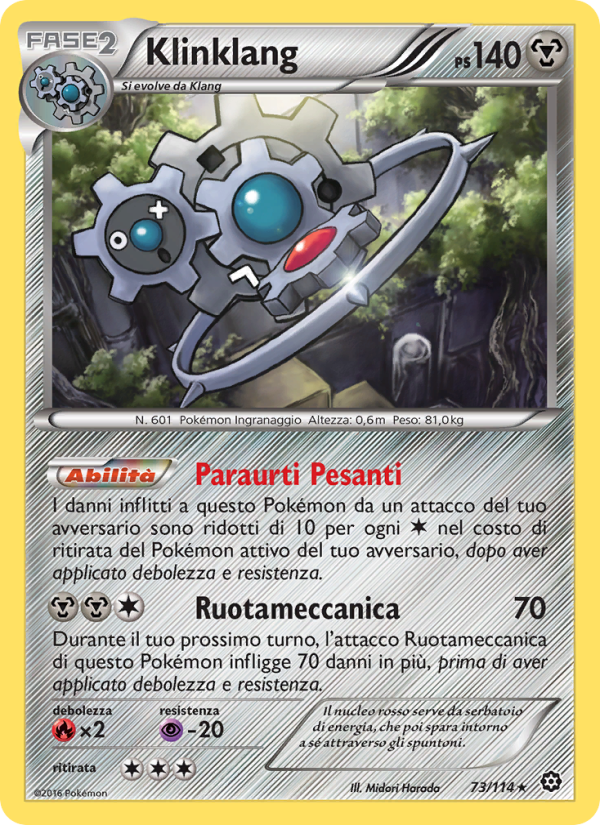 Klinklang 073/116 — Vapori Accesi (Italian Pokémon TCG card)