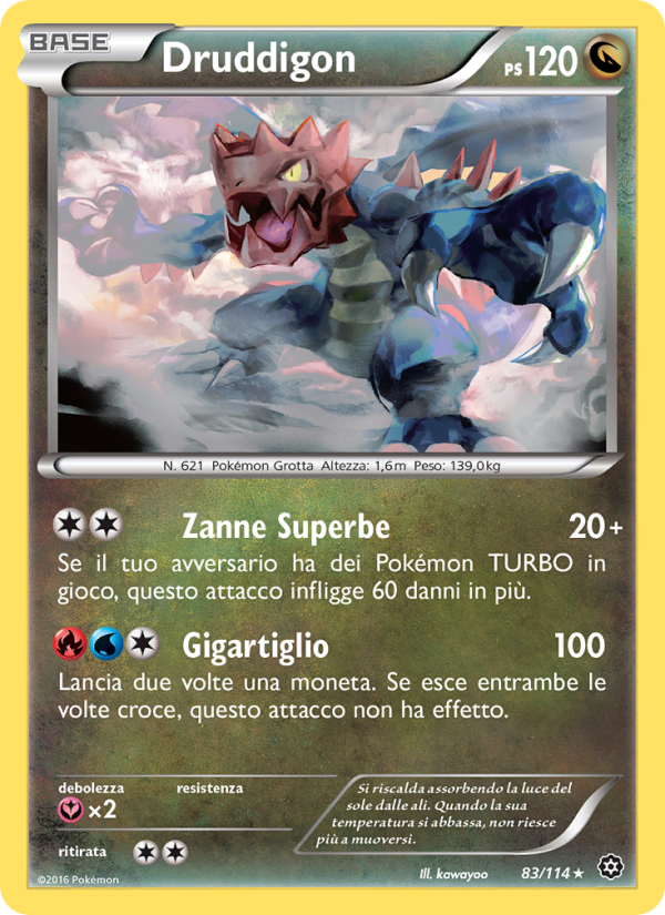 Druddigon 083/116 — Vapori Accesi (Italian Pokémon TCG card)