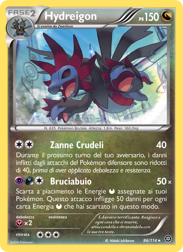 Hydreigon 086/116 — Vapori Accesi (Italian Pokémon TCG card)