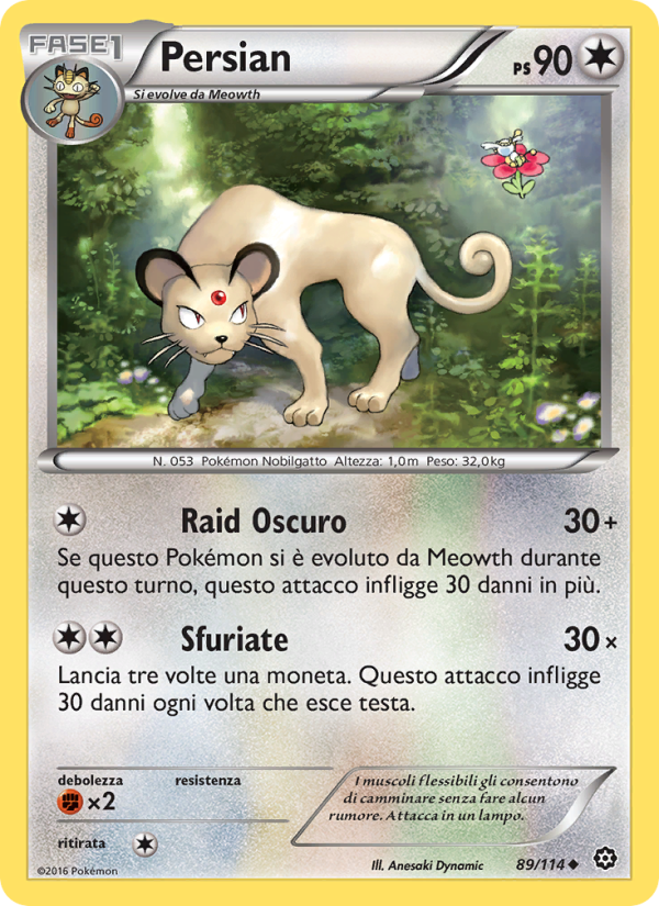 Persian 089/116 — Vapori Accesi (Italian Pokémon TCG card)