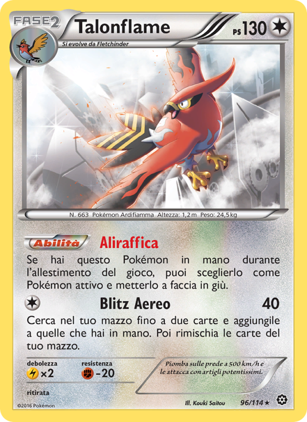 Talonflame 096/116 — Vapori Accesi (Italian Pokémon TCG card)