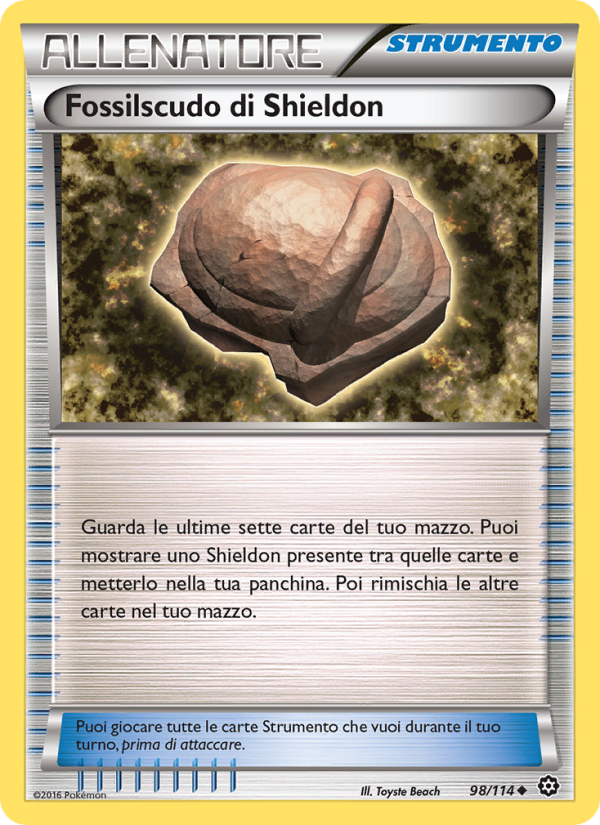 Fossilscudo di Shieldon 098/116 — Vapori Accesi (Italian Pokémon TCG card)