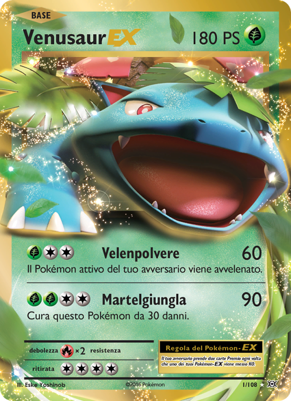 Venusaur EX 001/113 — Evoluzioni (Italian Pokémon TCG card)