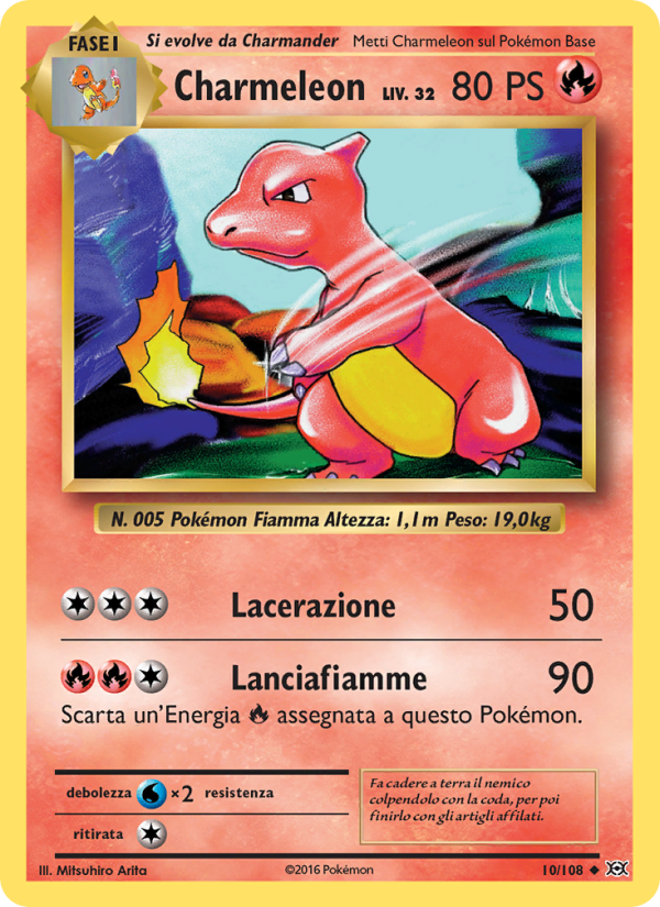 Charmeleon 010/113 — Evoluzioni (Italian Pokémon TCG card)