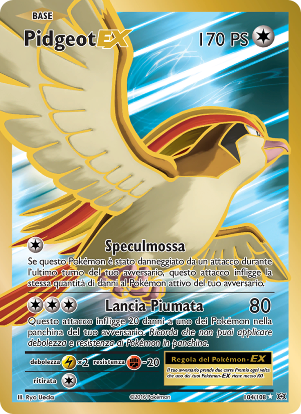 Pidgeot EX 104/113 — Evoluzioni (Italian Pokémon TCG card)