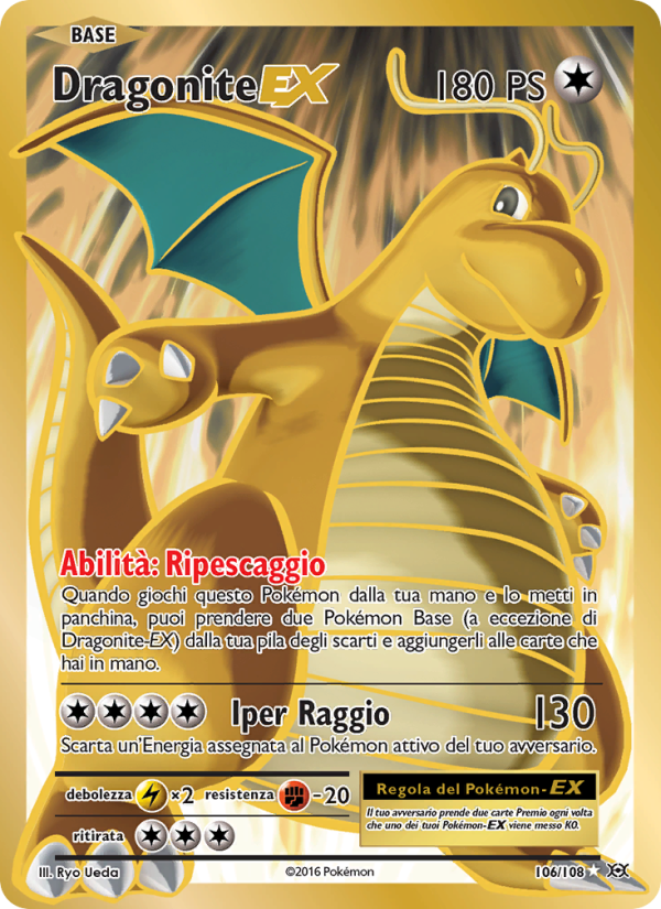 Dragonite EX 106/113 — Evoluzioni (Italian Pokémon TCG card)