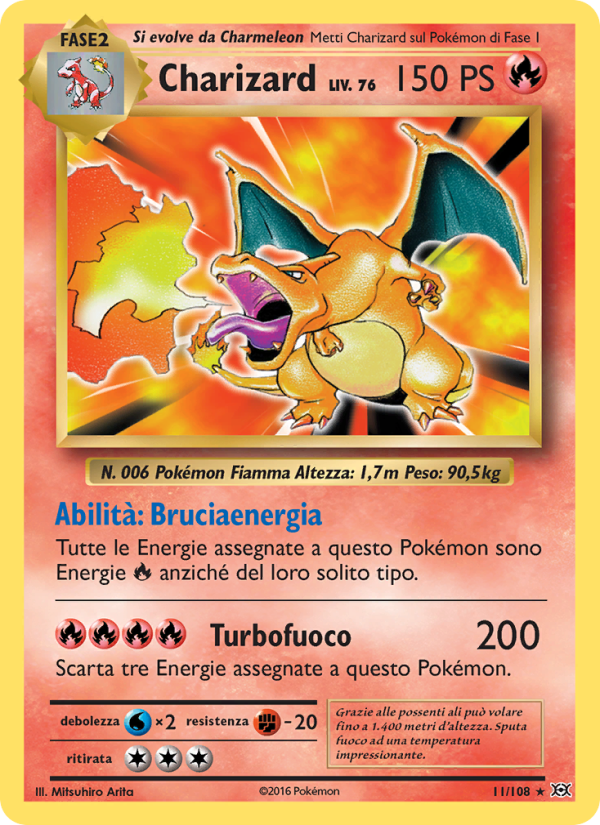 Charizard 011/113 — Evoluzioni (Italian Pokémon TCG card)