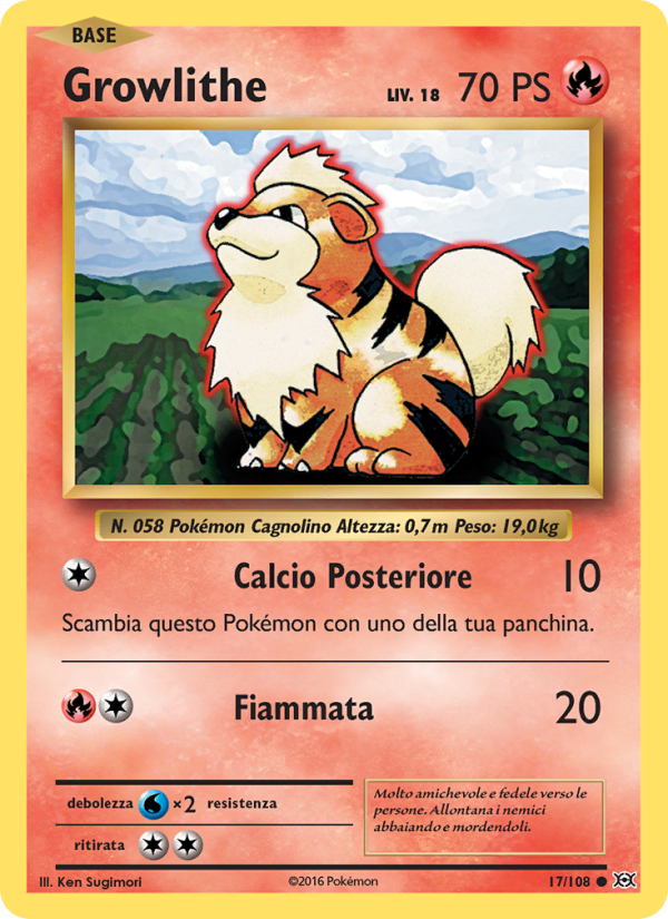 Growlithe 017/113 — Evoluzioni (Italian Pokémon TCG card)