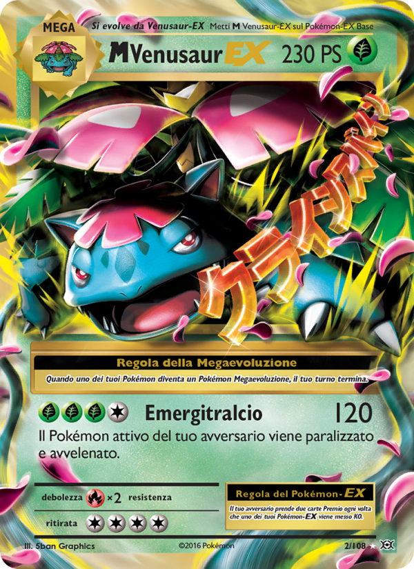 M Venusaur EX 002/113 — Evoluzioni (Italian Pokémon TCG card)