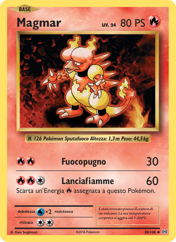 Magmar 020/113 — Evoluzioni (Italian Pokémon TCG card)