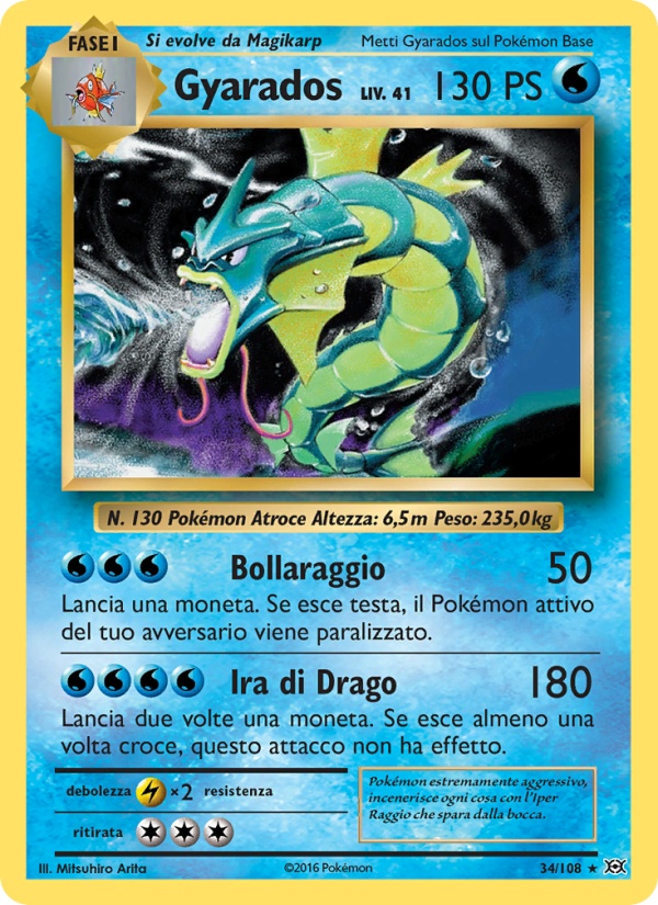 Gyarados 034/113 — Evoluzioni (Italian Pokémon TCG card)