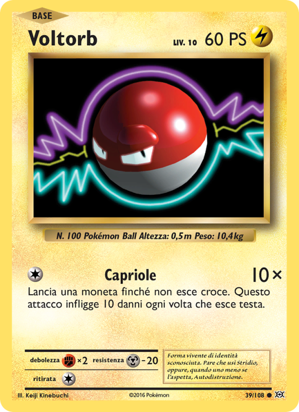 Voltorb 039/113 — Evoluzioni (Italian Pokémon TCG card)