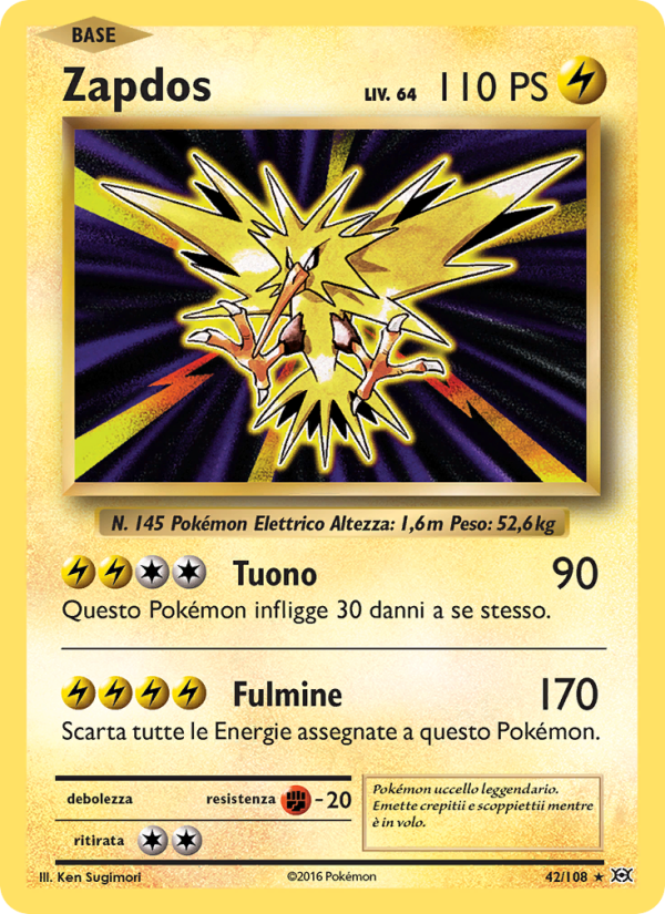 Zapdos 042/113 — Evoluzioni (Italian Pokémon TCG card)