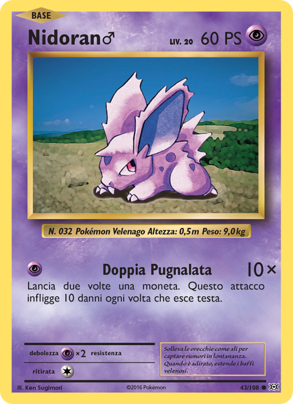 Nidoran♂ 043/113 — Evoluzioni (Italian Pokémon TCG card)