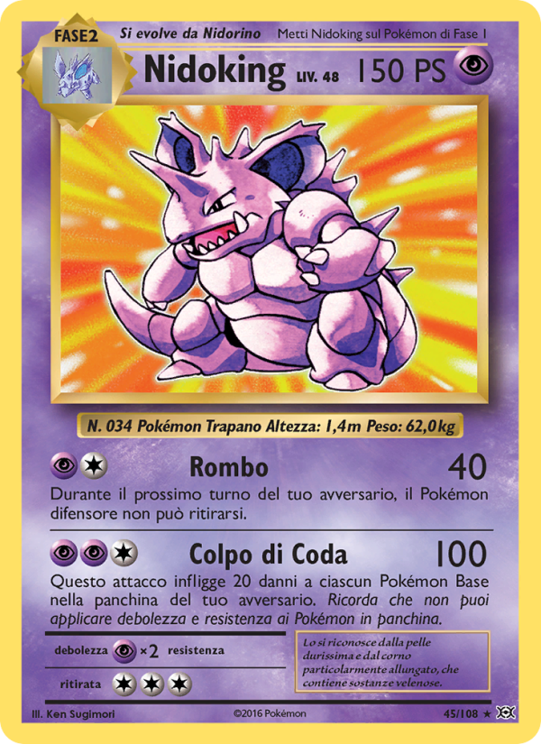 Nidoking 045/113 — Evoluzioni (Italian Pokémon TCG card)