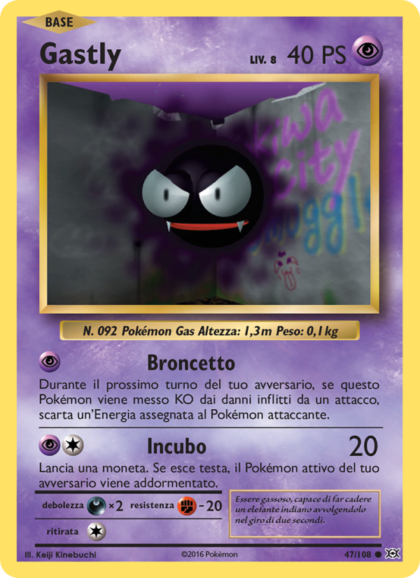 Gastly 047/113 — Evoluzioni (Italian Pokémon TCG card)