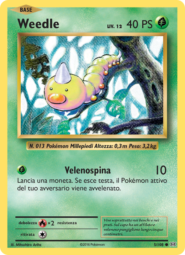 Weedle 005/113 — Evoluzioni (Italian Pokémon TCG card)