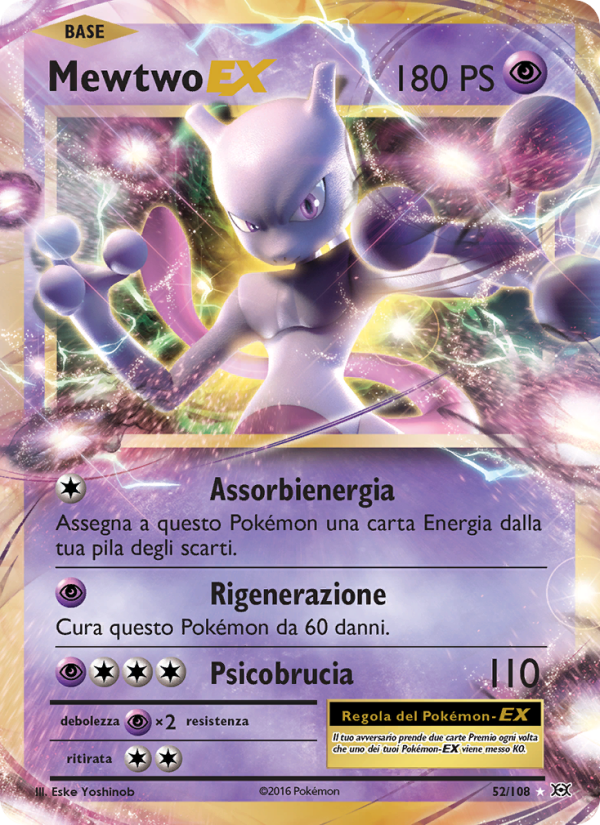 Mewtwo EX 052/113 — Evoluzioni (Italian Pokémon TCG card)