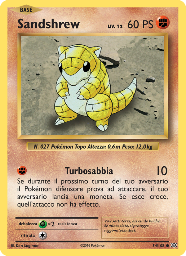 Sandshrew 054/113 — Evoluzioni (Italian Pokémon TCG card)