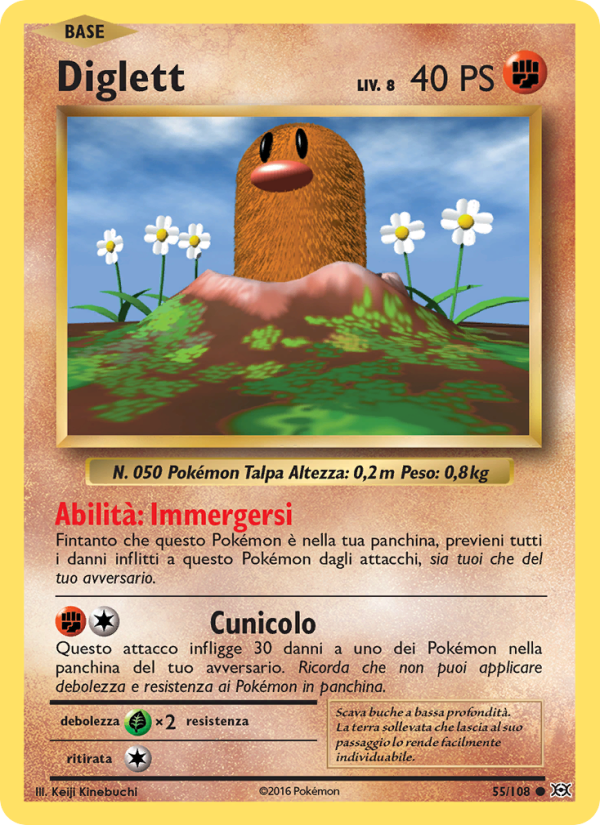 Diglett 055/113 — Evoluzioni (Italian Pokémon TCG card)