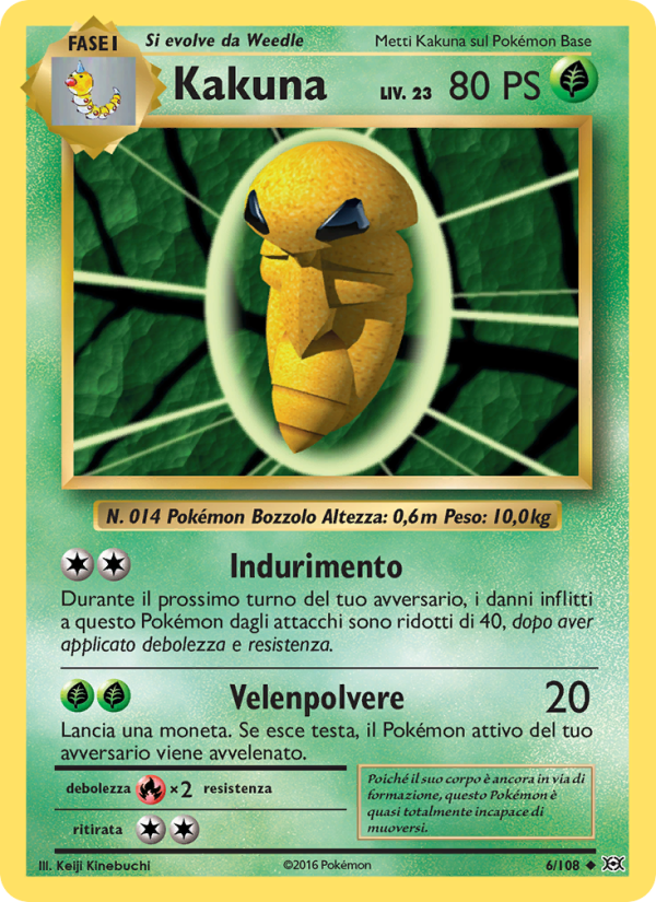 Kakuna 006/113 — Evoluzioni (Italian Pokémon TCG card)