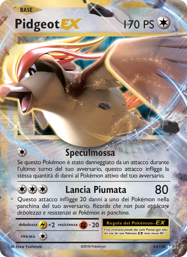 Pidgeot EX 064/113 — Evoluzioni (Italian Pokémon TCG card)