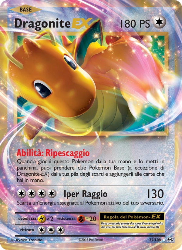 Dragonite EX 072/113 — Evoluzioni (Italian Pokémon TCG card)