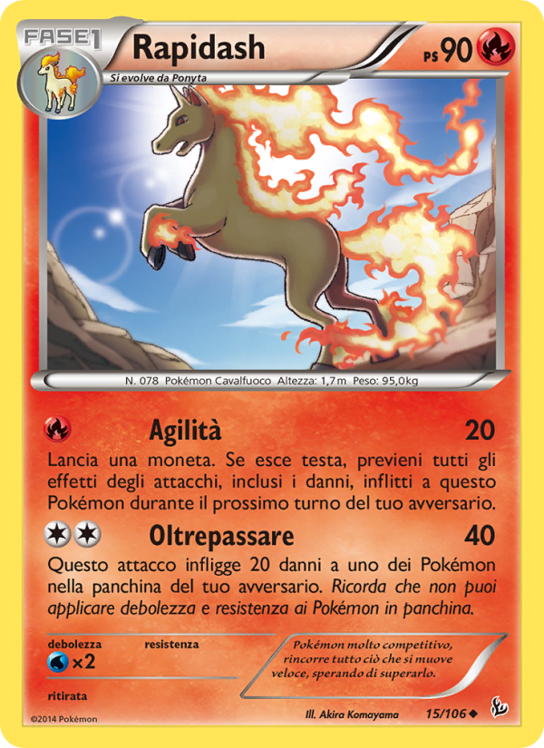 Rapidash 015/110 — Fuoco Infernale (Italian Pokémon TCG card)
