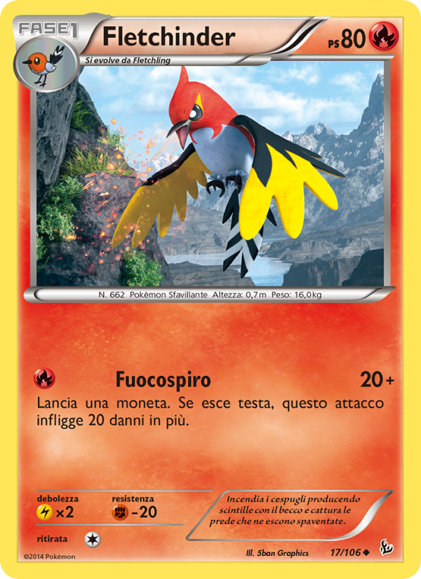 Fletchinder 017/110 — Fuoco Infernale (Italian Pokémon TCG card)
