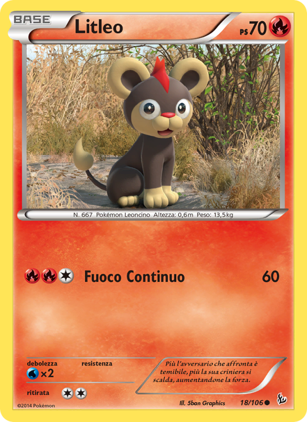 Litleo 018/110 — Fuoco Infernale (Italian Pokémon TCG card)