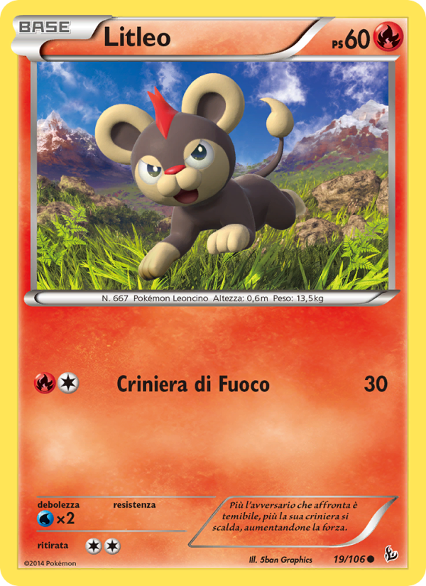 Litleo 019/110 — Fuoco Infernale (Italian Pokémon TCG card)
