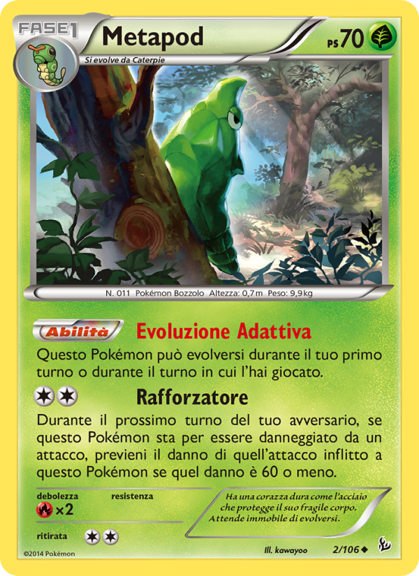 Metapod 002/110 — Fuoco Infernale (Italian Pokémon TCG card)