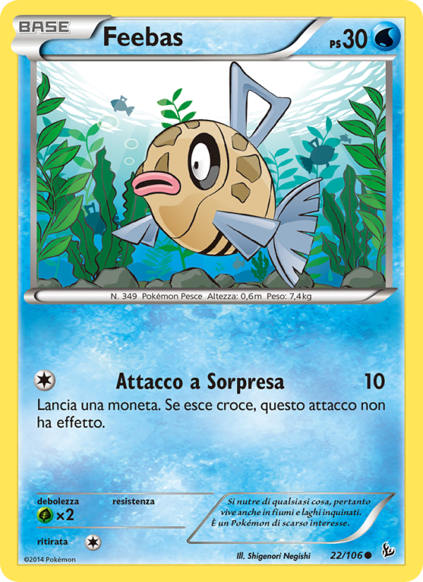 Feebas 022/110 — Fuoco Infernale (Italian Pokémon TCG card)